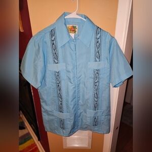 Vintage Blue Haband Guayabera Size M  "G"